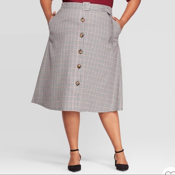 Ava & Viv Dresses & Skirts - Size 1X Ava & Viv plaid button down skirt